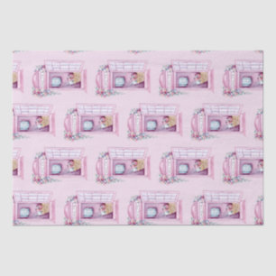 Papier met roze telefooncel