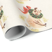 Papier met scherpe kerstinslag met handschoenen (Rol Hoek)