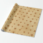  papier met sterretjes, bruin (Uitgerold)