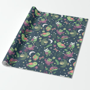 Papier met uilpatroon