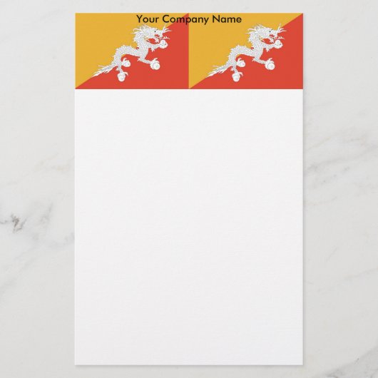 Papier met vlag van Bhutan (Voorkant)
