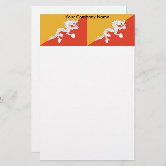 Papier met vlag van Bhutan (Voorkant / Achterkant)