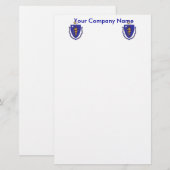 Papier met vlag van Massachuttes (Voorkant / Achterkant)