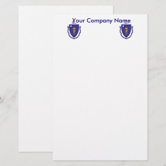 Papier met vlag van Massachuttes (Voorkant / Achterkant)