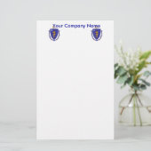 Papier met vlag van Massachuttes (Staand voorkant)