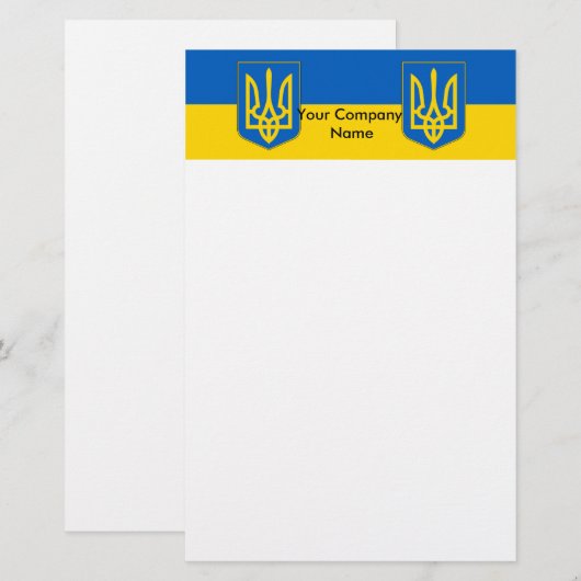 Papier met vlag van Oekraïne (Voorkant / Achterkant)