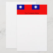 Papier met vlag van Taiwan (Voorkant / Achterkant)
