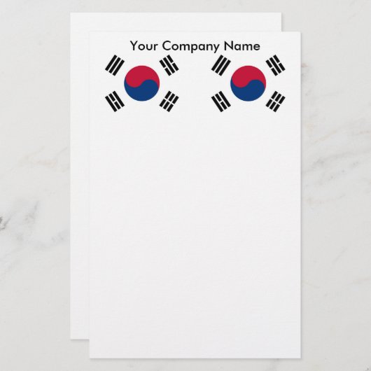 Papier met vlag van Zuid-Korea (Voorkant / Achterkant)
