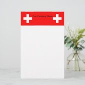 Papier met vlag van Zwitserland (Staand voorkant)