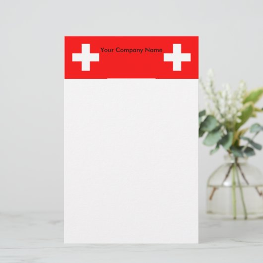 Papier met vlag van Zwitserland (Staand voorkant)