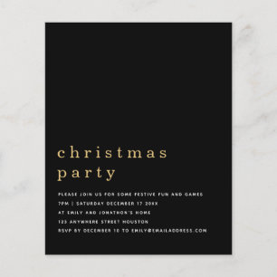 PAPIER   Minimale uitnodiging voor Gold Black kers Flyer