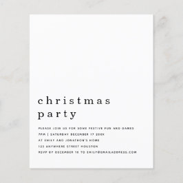 PAPIER | Minimale uitnodiging voor zwarte kerst Flyer