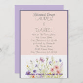 PAPIER Minimalistische tekst QR Code Bloemen bruil Kaart (Voorkant / Achterkant)