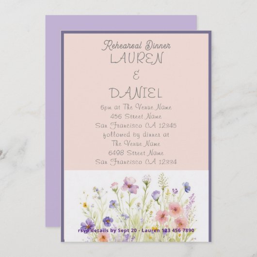 PAPIER Minimalistische tekst QR Code Bloemen bruil Kaart (Voorkant / Achterkant)