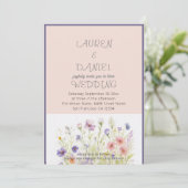 PAPIER Minimalistische tekst QR Code Bloemen bruil Kaart (Staand voorkant)