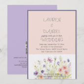 PAPIER Minimalistische tekst QR Code Bloemen bruil Kaart (Voorkant / Achterkant)