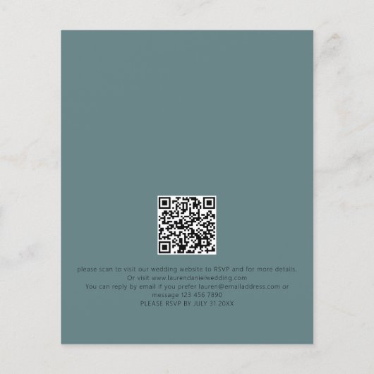 PAPIER Minimalistische tekst QR Code Koffie Blauw  Flyer (Achterkant)