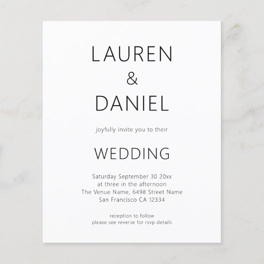 PAPIER Minimalistische tekst QR Code Zwart Wit Bru Flyer (Voorkant)