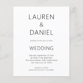 PAPIER Minimalistische tekst QR Code Zwart Wit Bru Flyer