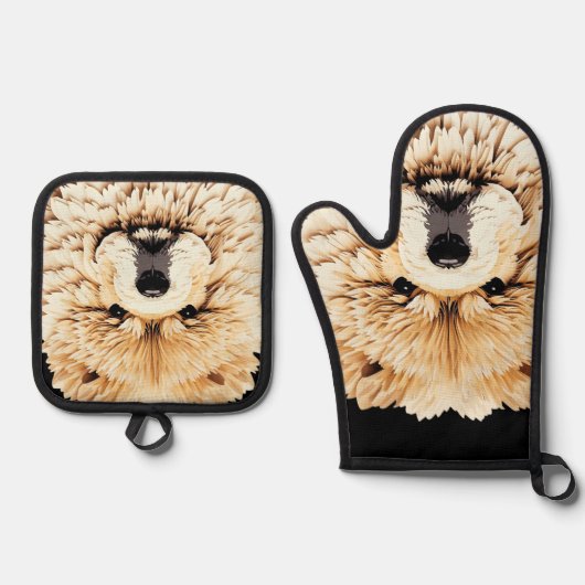 PAPIER MIRAGE Cream Chow Ovenwant & Pannenlap Set (Voorkant)