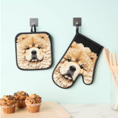 PAPIER MIRAGE Cream Chow Ovenwant & Pannenlap Set