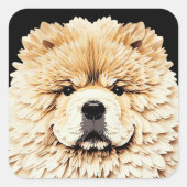 PAPIER MIRAGE Cream Chow Vierkante Sticker (Voorkant)