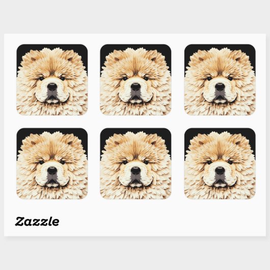 PAPIER MIRAGE Cream Chow Vierkante Sticker (Vel)