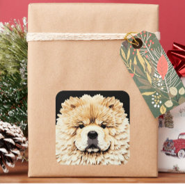 PAPIER MIRAGE Cream Chow Vierkante Sticker