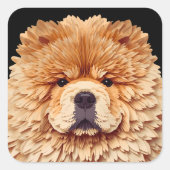 PAPIER MIRAGE Red Chow Vierkante Sticker (Voorkant)