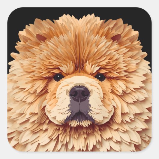 PAPIER MIRAGE Red Chow Vierkante Sticker (Voorkant)