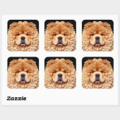 PAPIER MIRAGE Red Chow Vierkante Sticker (Vel)