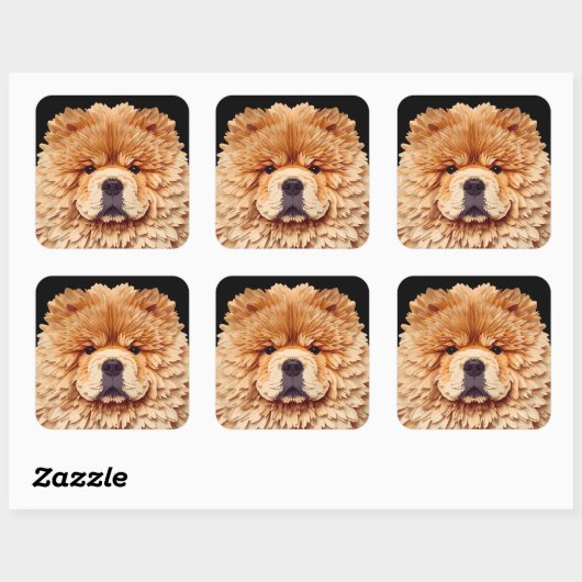 PAPIER MIRAGE Red Chow Vierkante Sticker (Vel)