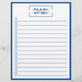 Papier Modern Blauw Monogram 22 x 28 cm Takenlijst Flyer