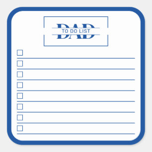 Papier Modern Blauw Monogram 7,62 cm Takenlijst Vierkante Sticker