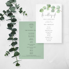 PAPIER | Modern Eucalyptus Wedding Programme Flyer