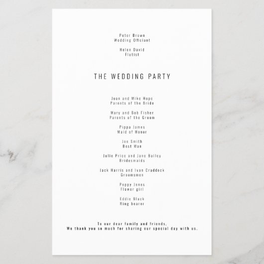 PAPIER | Modern script foto Wedding Program Flyer (Achterkant)