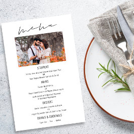 PAPIER | Modern Script Photo Wedding Menu