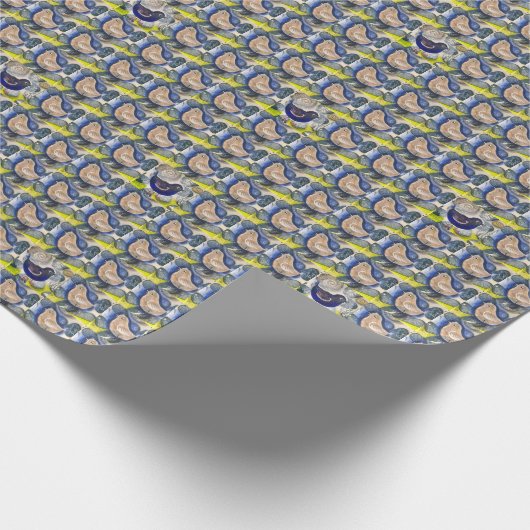 Papier, moderne schildervogel cadeaupapier (Hoek)