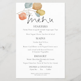 PAPIER | Moderne Waterverf-vouwweduwenmenu Flyer