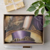 Papier Mousseline Feminine steampunk woman purple (Geschenk)