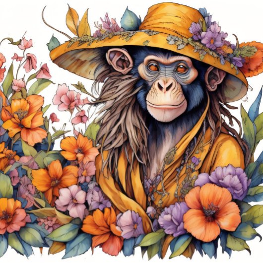 Papier Mousseline Flower hat Monkey see monkey do