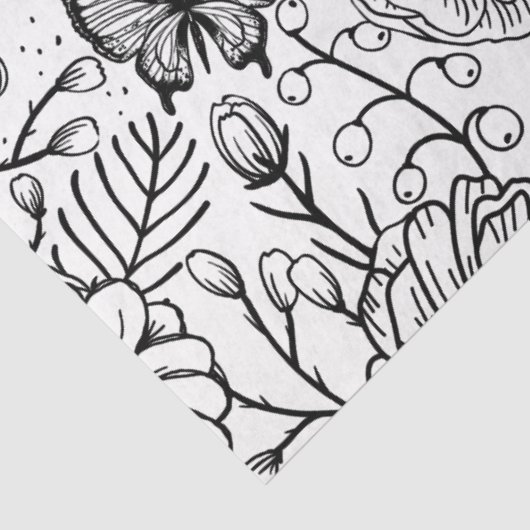 PAPIER MOUSSELINE Flower jungle tissue paper (Detail)