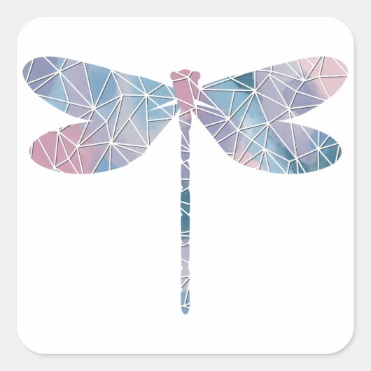 Papier Mozaïek Dunne Dragonfly Sticker (Voorkant)