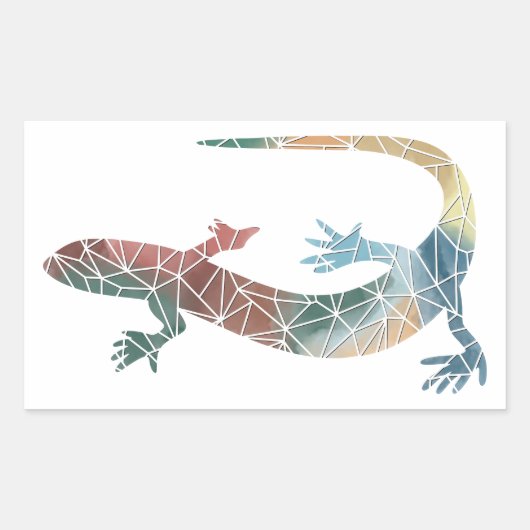 Papier Mozaïek Gecko Sticker (Voorkant)
