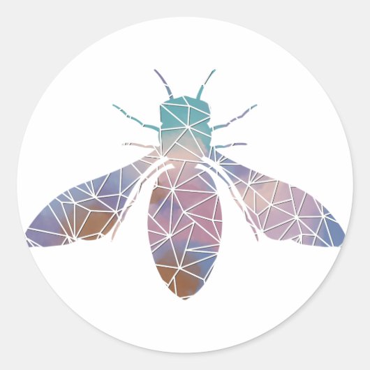 Papier Mozaïek Honingbij Sticker (Voorkant)
