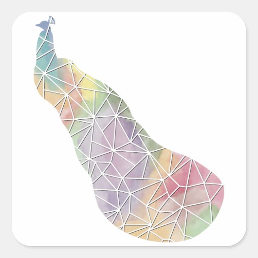 Papier Mozaïek Pauw Sticker (Voorkant)