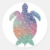 Papier Mozaïek Schildpad Sticker (Voorkant)