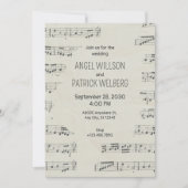  papier muzieknoten bruiloft kaart (Voorkant)