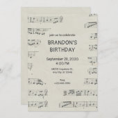  papier muzieknoten Verjaardag Kaart (Voorkant / Achterkant)