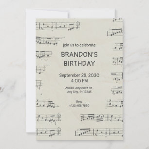  papier muzieknoten Verjaardag Kaart